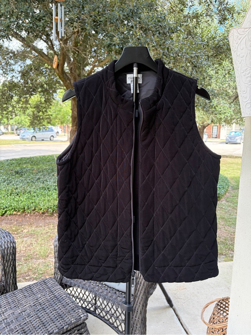 Chico's Black Quilted Diamond Vest